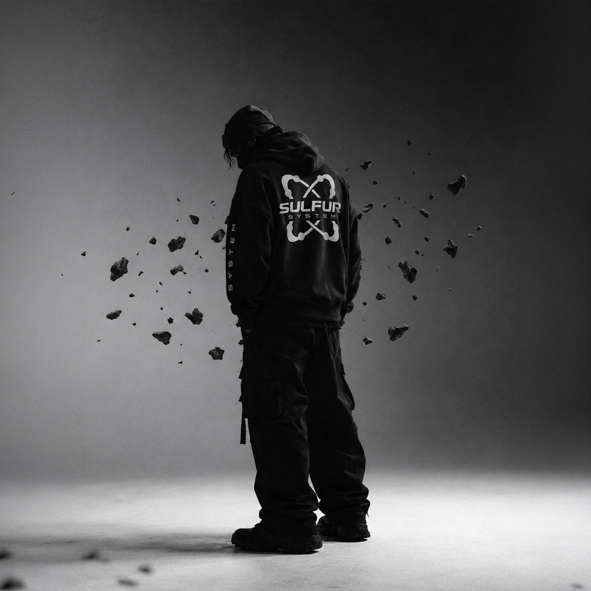 sweatshirt à capuche noir primal era 2 sulfur system