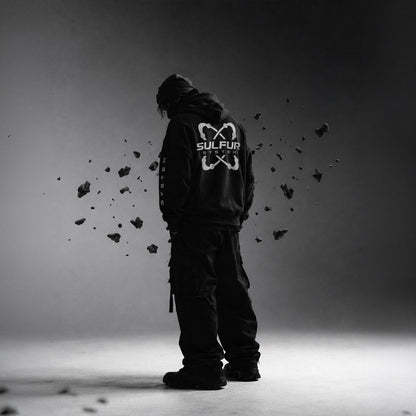 sweatshirt à capuche noir primal era 2 sulfur system