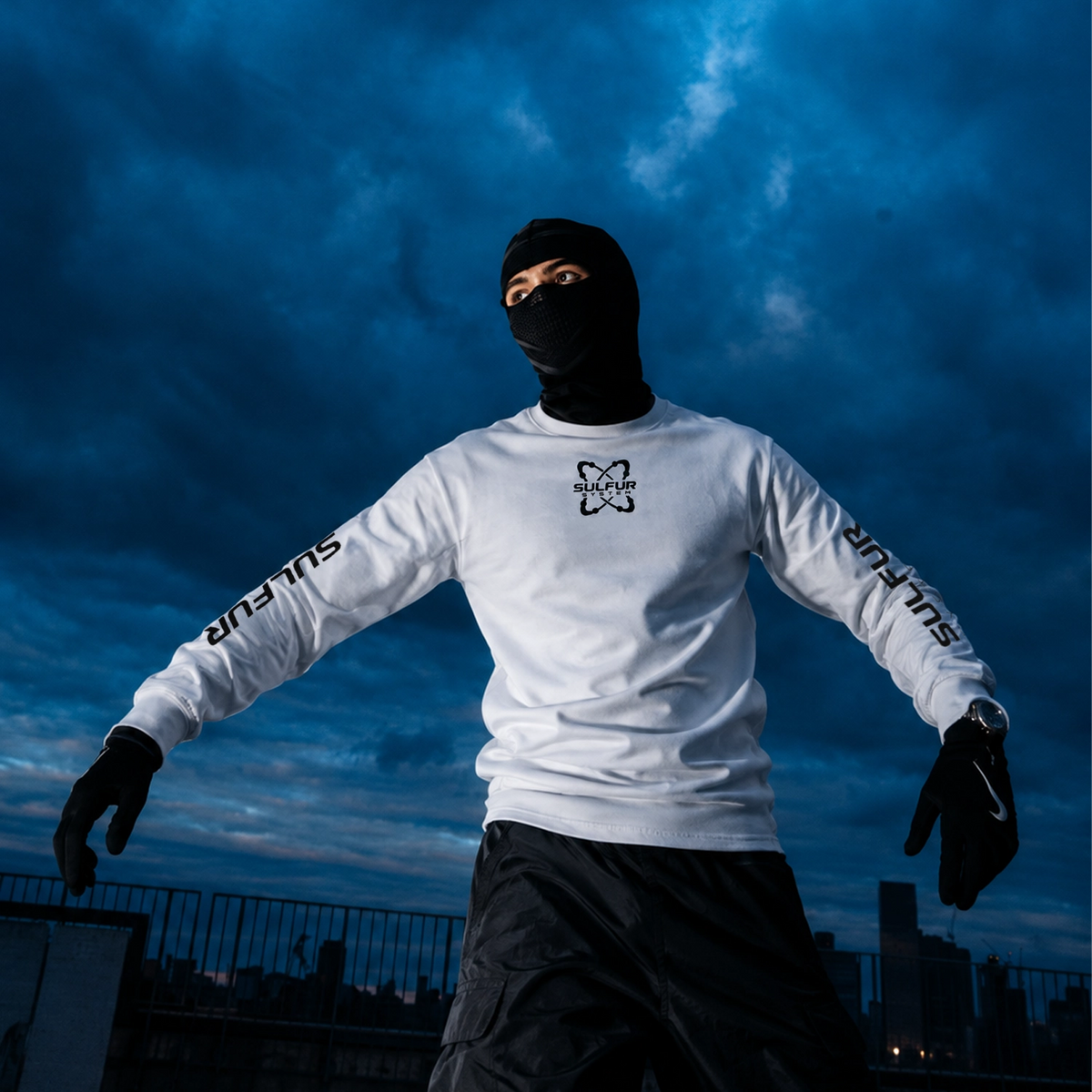 t-shirt manches longues blanc sulfur system